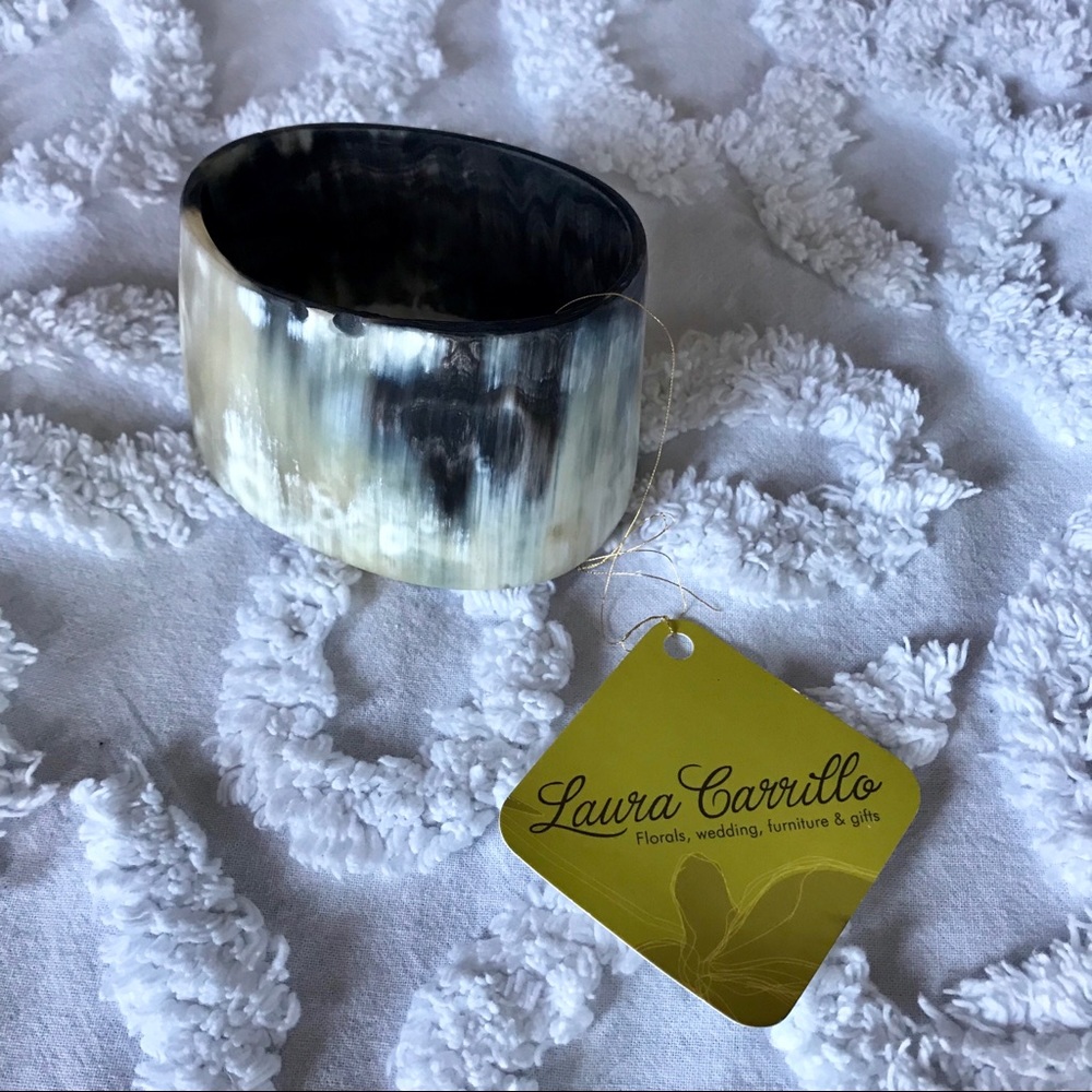 NWT Laura Carrillo Horn Wide Bangle Bracelet